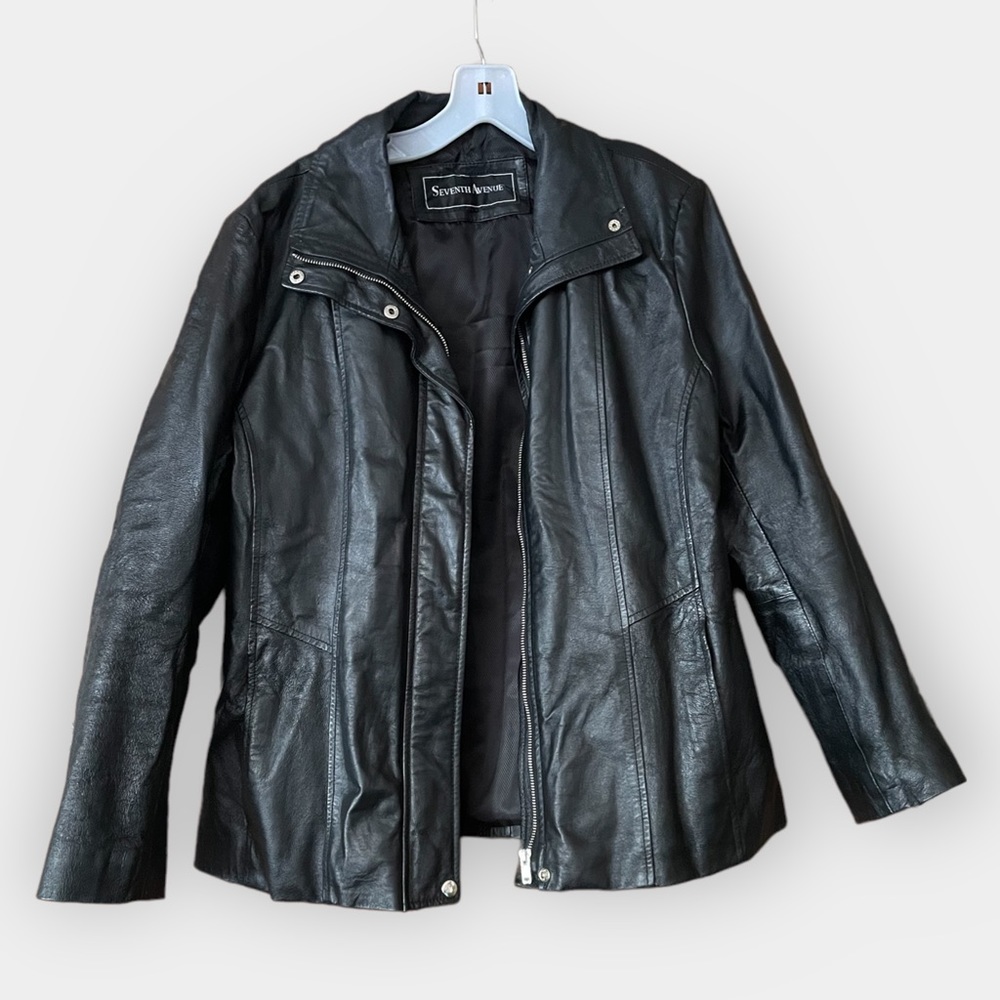 Seventh Avenue Woman’s XL Black Leather Jacket